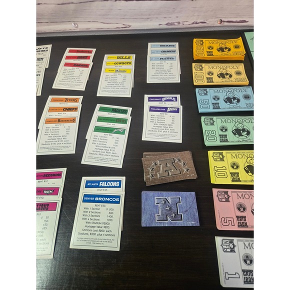 Monopoly NFL Grid Iron Edition Limited 1999 Board Game Parker Brothers Pewter - Picture 5 of 8